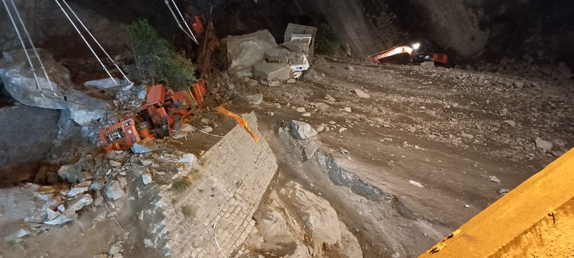 Several feared trapped as under construction tunnel collapses in Ramban;Vehicular movement suspended along highway
