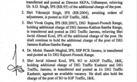 6 Police Officers Shifted, Vikramjit Singh Posted IGP Traffic