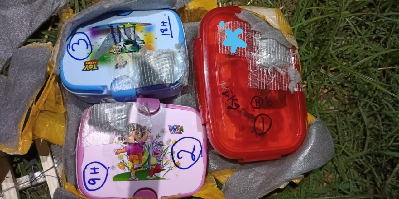 3 Magnetic IEDs airdropped by drone defused in Jammu;The devices were Packed Inside Children Tiffin Boxes
