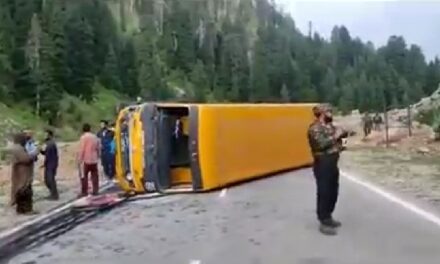 School bus topples, several injured in Mughal road mishap