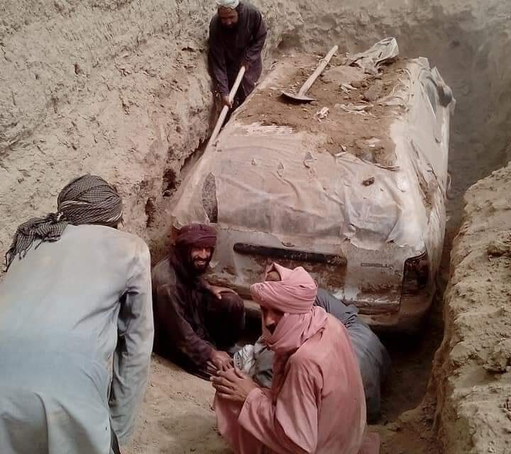 Taliban dig-up their founder Mullah Omar’s vehicle buried 21 years ago