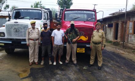 Illegal extraction and transportation of minerals:Police arrests 02 persons and seizes 02 vehicles in Budgam