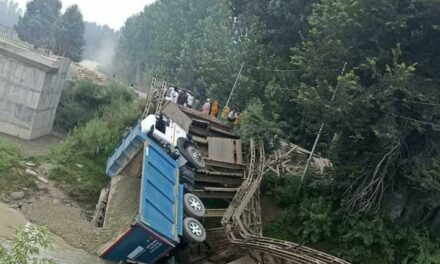 Narrow escape for driver as bridge collapses in Budgam village