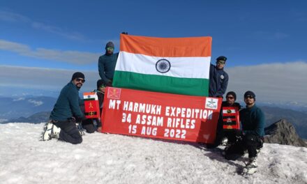 34 Assam Rifles celebrated independence day at Gangbal lake Harmukh