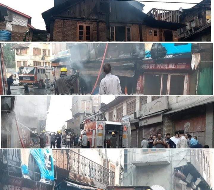 House, 3 Shops Gutted In Srinagar Fire Incident
