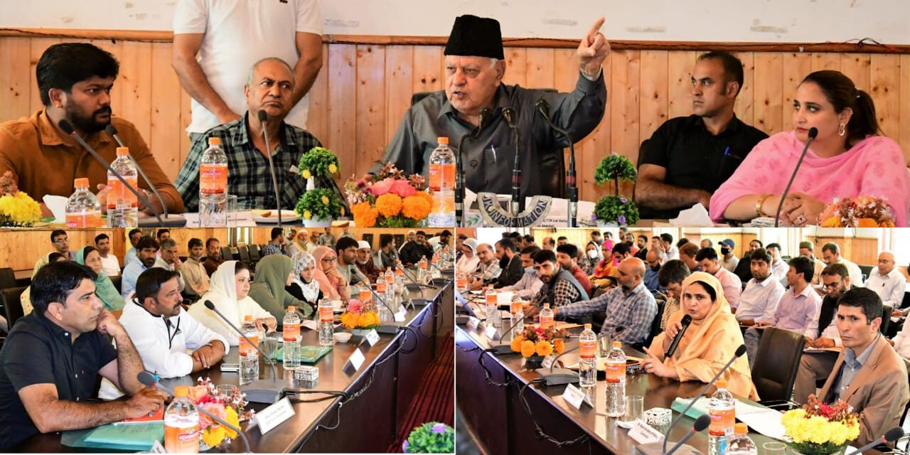 Dr Farooq Abdullah chairs DISHA meeting at Ganderbal;Approves 10 lakh for installation of street lights in town