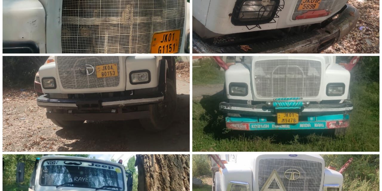 Ganderbal Police intiated strict action against illegal extraction of sand and bajri