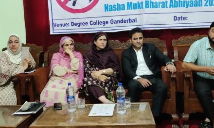 Awareness programme on “Nasha Mukht Bharat Abhiyan” organised by Health Department Ganderbal at Govt Degree college Ganderbal