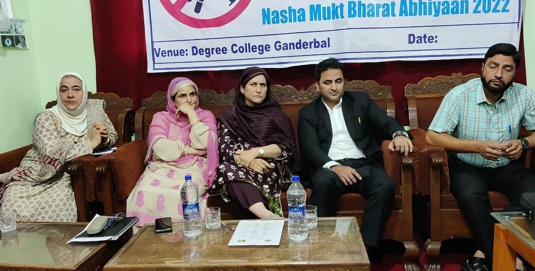 Awareness programme on “Nasha Mukht Bharat Abhiyan” organised by Health Department Ganderbal at Govt Degree college Ganderbal