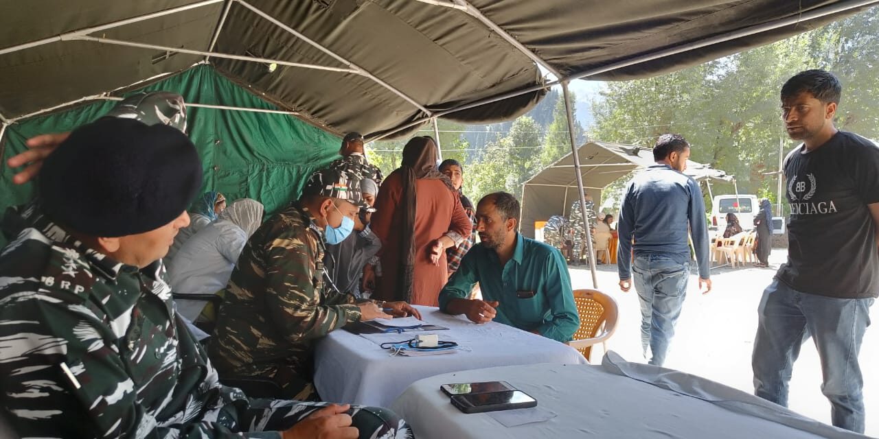 118 BN CRPF organised free medical camp at Gagangeer Gund