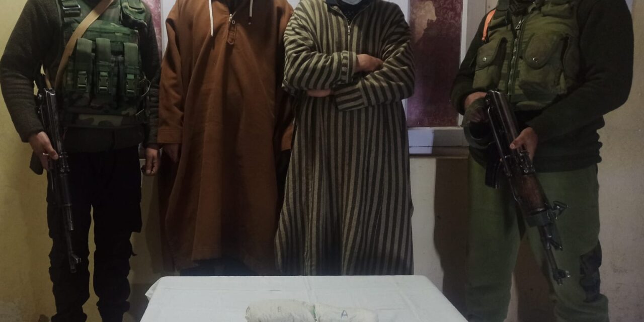 Police arrests 02 drug peddlers in Handwara, contraband substance recovered
