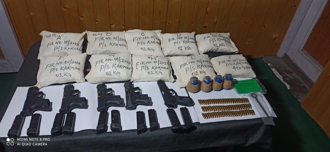 Huge cache of arms, ammunition and narcotics seized, one arrested