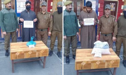 Pulwama police arrested two drug paddlers and recovered contraband substances