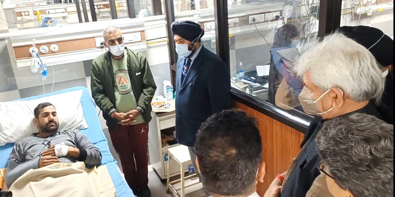 Lt Governor visited GMC Jammu to Inquire About The Health of Civilians Injured in Rajouri Militant Attack