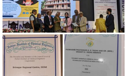 NIT Srinagar gets regional Center of IIChE;Bushra Makdoomi bags most versatile Chemical Engineering student 2022 award