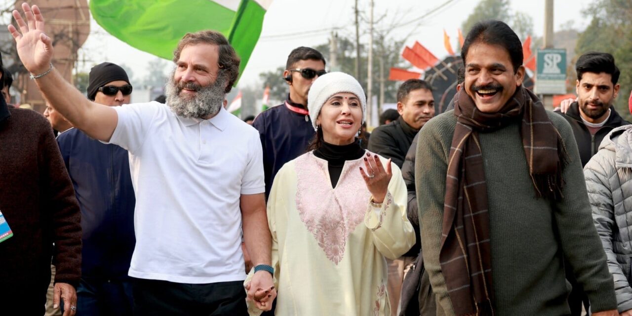 Actor-politician Urmila Matondkar joins Rahul Gandhi’s Bharat Jodo Yatra in Jammu