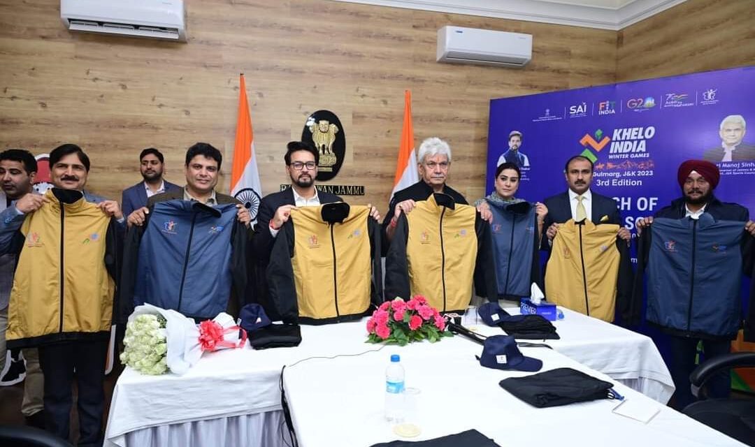 Anurag Singh Thakur along with LG J&K launches 3rd Khelo India Winter Games Mascot, Theme Song and Jersey
