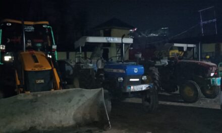 5 tractors and 2 JCB’s seized by Geology and Mining department Ganderbal in crackdown on illegal mining,transporting