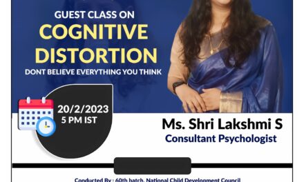 NCDC to organise Guest Class on Cognitive Distortion