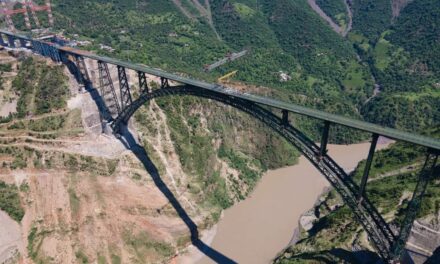 Track laying work begins on world’s highest railway bridge in Reasi