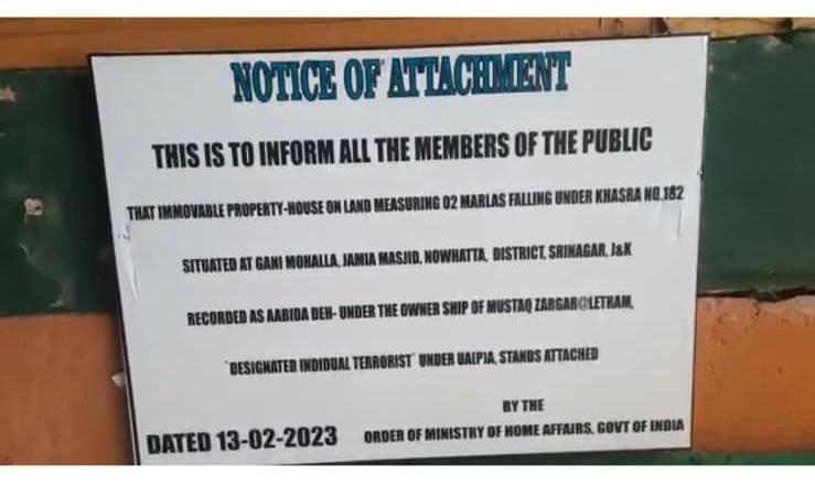 NIA Attaches Al-Umar Chief Mushtaq ‘Latram’s’ House In Nowhatta Srinagar