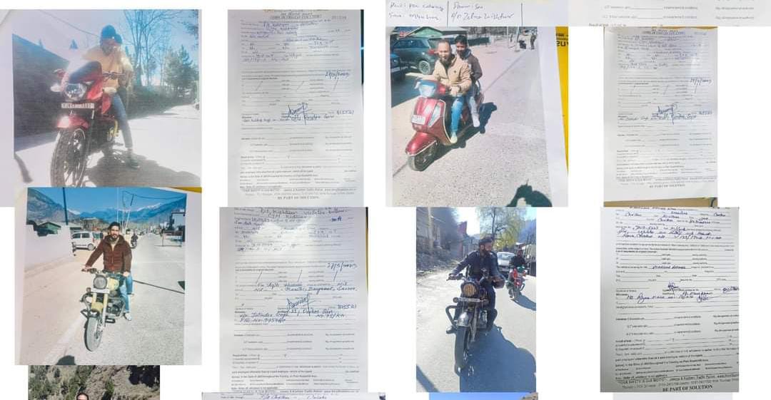 Kishtwar Police Books 09 traffic violators based upon CCTV Photographs