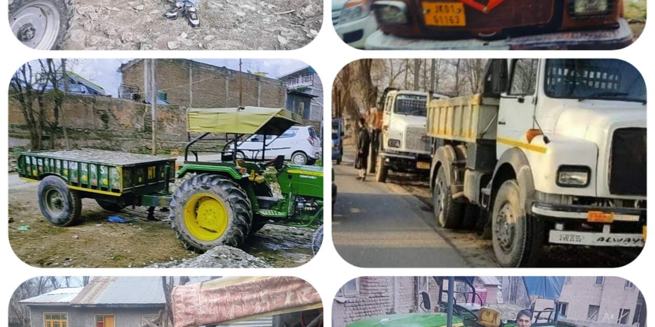 31 vehicles seized,12 arrested involved in illegal mining: Ganderbal Police