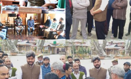 DC Gbl inspects preparation for Ashtami & Nawami at Kheerbawani Temple Tulamulla Chairs meeting to finalize arrangements for both days