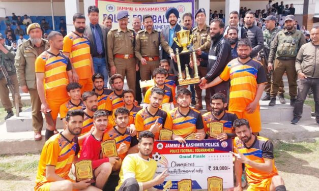 Football tournament organised by Ganderbal Police concludes at Gadoora Stadium
