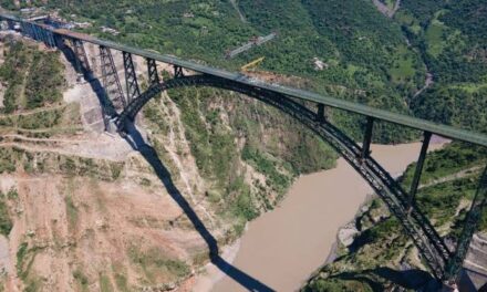 Small test train runs on ‘world’s highest railway bridge track’ on Chenab River