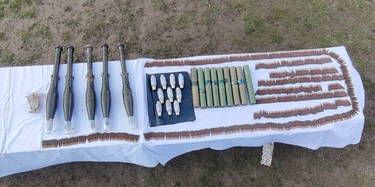 Huge Cache of Arms and Ammunition Recovered In Haphruda Woods Of Handwara