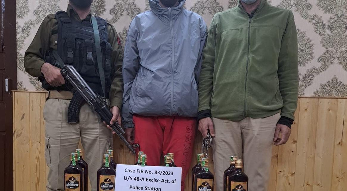 Bootlegger arrested in Budgam, 12 bottles of illicit liquor recovered