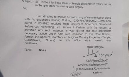 SIT to probe illegal sale of temple properties in Kashmir