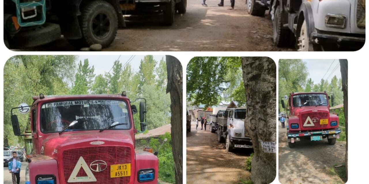 In last 15 days:Ganderbal Police seized 16 vehicles and 16 arrested for illegal extraction of minor minerals