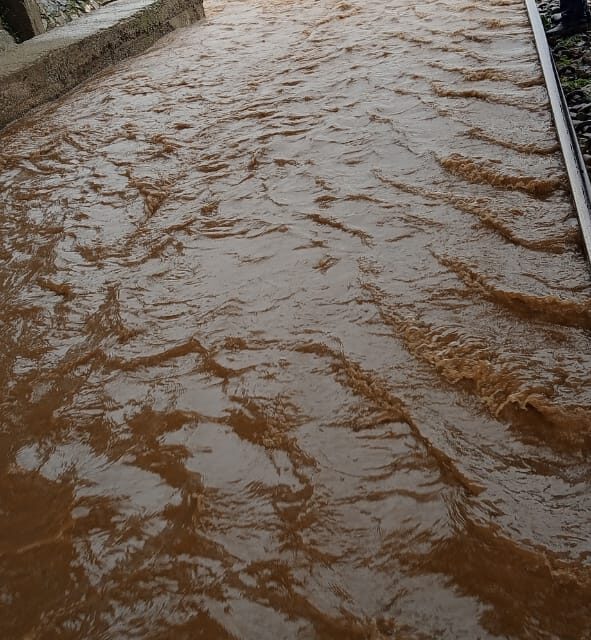 Water logging disrupts train service between Qazigund-Banihal section