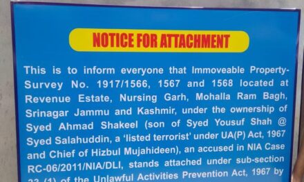 Property of Hizb chief Syed Salahuddin’s son attached in Srinagar