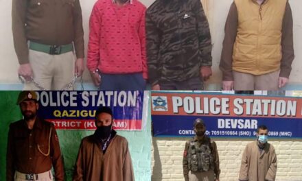 Police arrests 03 drug peddlers; Contraband substances recovered;Absconding notorious drug peddler arrested in Kulgam