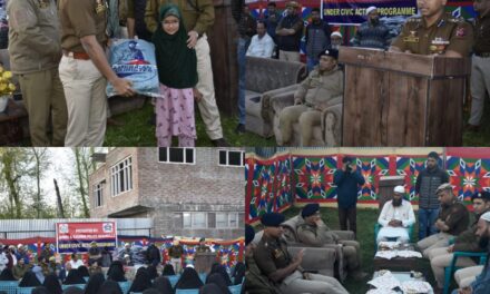 SSP Baramulla visits Darul-Uloom Rabia Basria Zaspora Tangmarg, interacts with students;Distributes Educational Kits among students