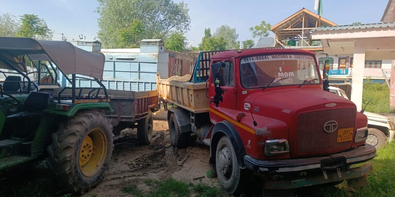 4 Vehicles seized for illegal mining in Ganderbal