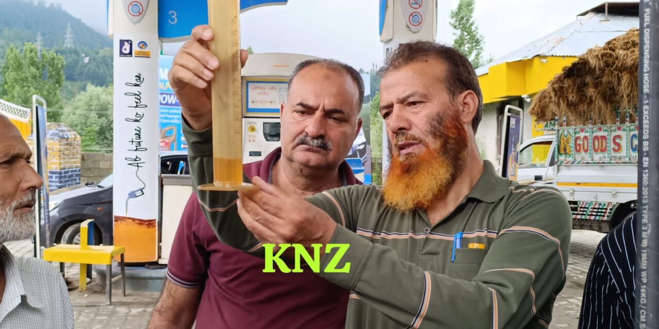 Legal Metrology Department Ganderbal imposes fine of Rs.40K on Petrol Pumps for short delivery in Ganderbal