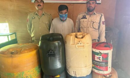 Police arrests shopkeeper for selling petroleum products illegally at exorbitant rates in Baramulla