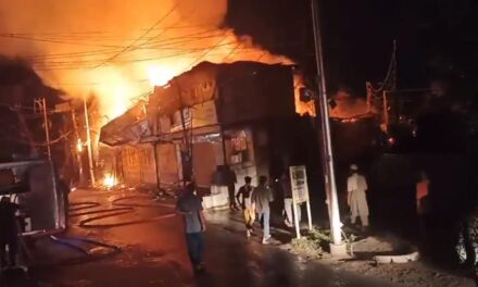 Shopping complex damaged in overnight blaze in Nowgam