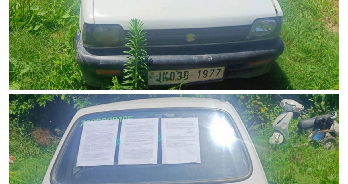Police attaches vehicle of drug smuggler in Baramulla