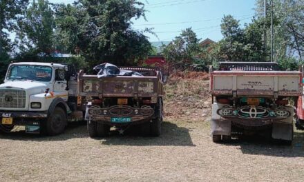Ganderbal Police seized 7 tippers involved in illegal extraction of minerals