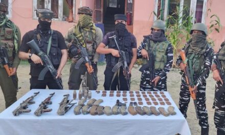 Hideout Busted in Handwara, arms and ammunition recovered