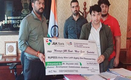 ALC presents Rs 69.81 lakh cheque to DDC Gbl for disbursement among registered construction workers