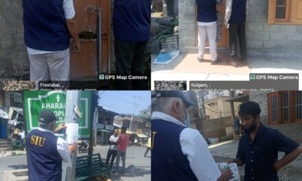 SIU Srinagar with assistance of District Police Kulgam & Awantipora pasted proclamations orders