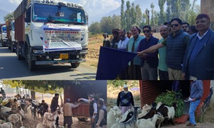 Transportation of migratory tribal families commences in Ganderbal;ADDC flags off fleet of trucks for transportation of pastoral tribal families