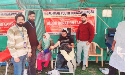 Al-Imaan Youth Foundation organized Blood Donation Camp at Beehama Park Ganderbal