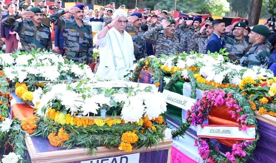 LG, Northern army commander, police pay tributes to 5 soldiers killed in Rajouri encounter
